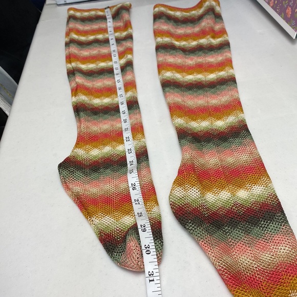Free People Sierra Woven Diamond Print Over-the-Knee Socks, Colorful - Picture 7 of 12